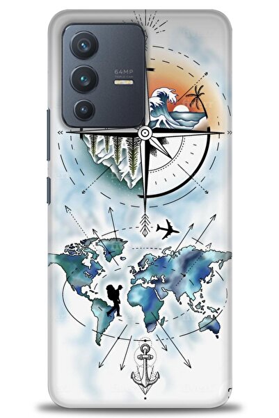 Rulet Aksesuar حافظة سيليكون متوافقة مع هاتف Vivo V23 5G HD مطبوع + واقي شاشة...