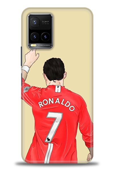 Rulet Aksesuar جراب سيليكون متوافق مع Vivo Y33S HD مطبوع + واقي شاشة من السير...