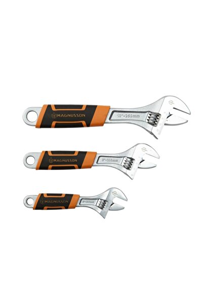 ACE Magnusson Chrome Vanadium Steel Adjustable Wrench Set, GS1005 (3 Pc.)