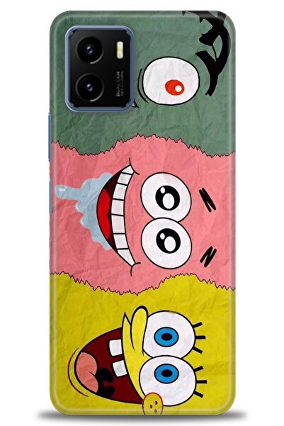 Rulet Aksesuar جراب سيليكون متوافق مع هاتف Vivo Y15S HD مطبوع + واقي شاشة سير...