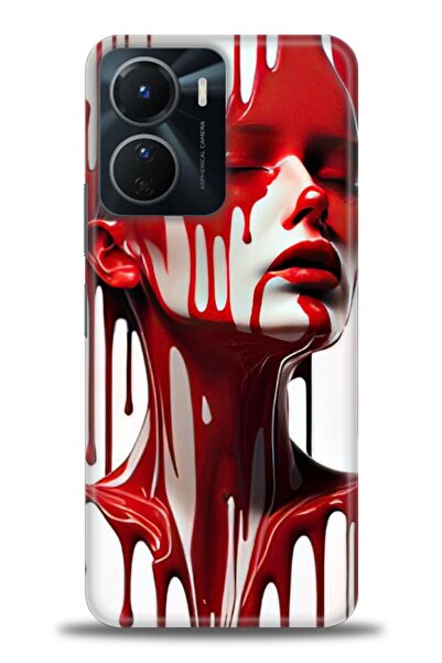 Rulet Aksesuar جراب سيليكون متوافق مع هاتف Vivo Y16 HD مطبوع + واقي شاشة سيرا...