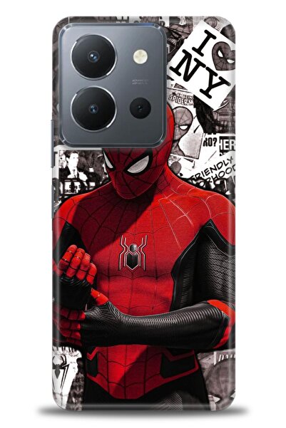 Rulet Aksesuar جراب سيليكون متوافق مع هاتف Vivo Y36 HD مطبوع + واقي شاشة سيرا...