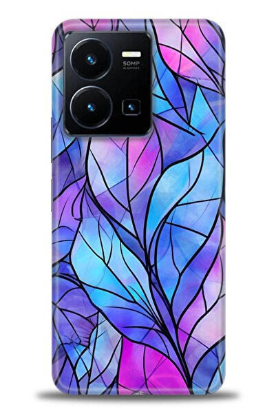 Rulet Aksesuar جراب سيليكون متوافق مع هاتف Vivo Y35 HD مطبوع + واقي شاشة سيرا...