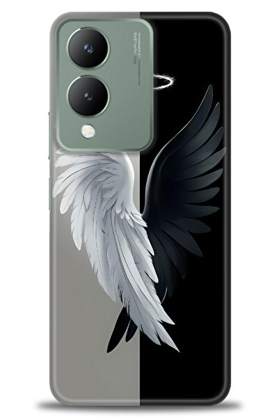 Rulet Aksesuar جراب سيليكون متوافق مع هاتف Vivo Y17S HD مطبوع + واقي شاشة سير...