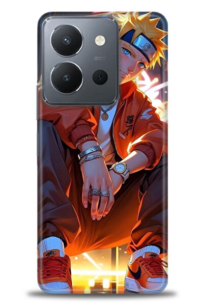 Rulet Aksesuar جراب سيليكون متوافق مع هاتف Vivo Y36 HD مطبوع + واقي شاشة سيرا...