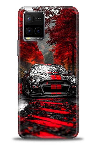 Rulet Aksesuar جراب سيليكون متوافق مع هاتف Vivo Y32 HD مطبوع + واقي شاشة سيرا...