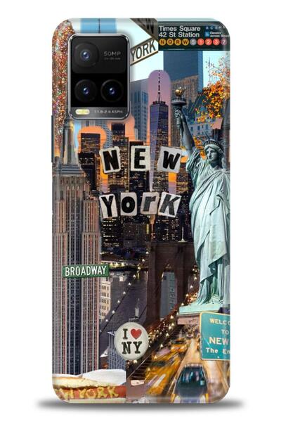 Rulet Aksesuar جراب سيليكون متوافق مع هاتف Vivo Y21S HD مطبوع + واقي شاشة سير...