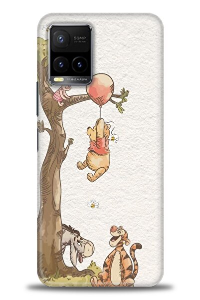 Rulet Aksesuar جراب سيليكون متوافق مع هاتف Vivo Y33S HD مطبوع + واقي شاشة سير...