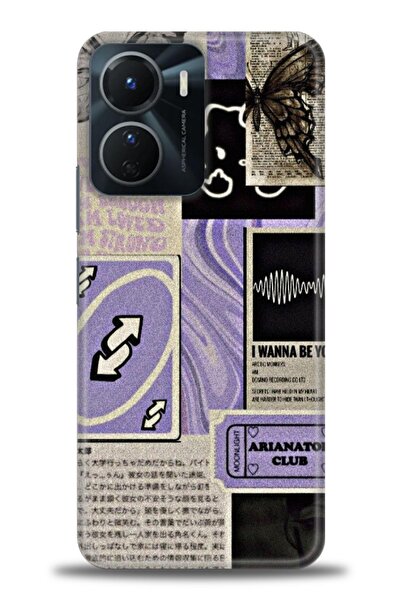 Rulet Aksesuar جراب سيليكون متوافق مع هاتف Vivo Y16 HD مطبوع + واقي شاشة سيرا...