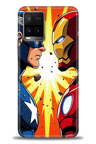 Rulet Aksesuar جراب سيليكون متوافق مع هاتف Vivo Y21S HD مطبوع + واقي شاشة سير...