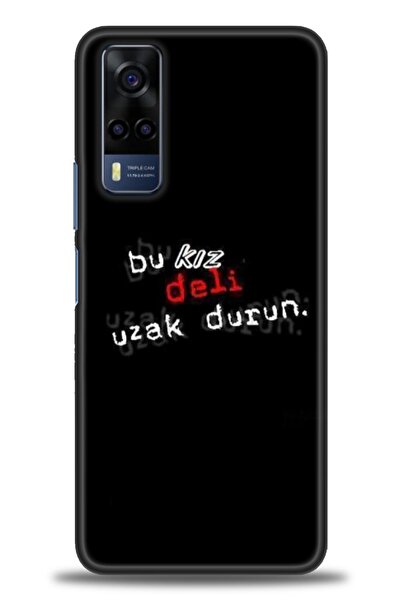 Rulet Aksesuar جراب سيليكون متوافق مع هاتف Vivo Y53S HD مطبوع + واقي شاشة سير...