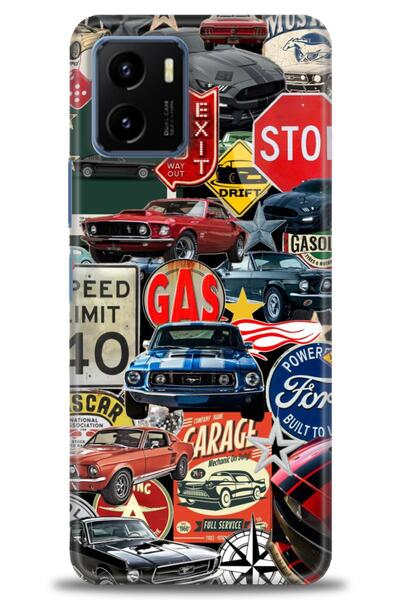 Rulet Aksesuar جراب سيليكون متوافق مع هاتف Vivo Y15S HD مطبوع + واقي شاشة سير...