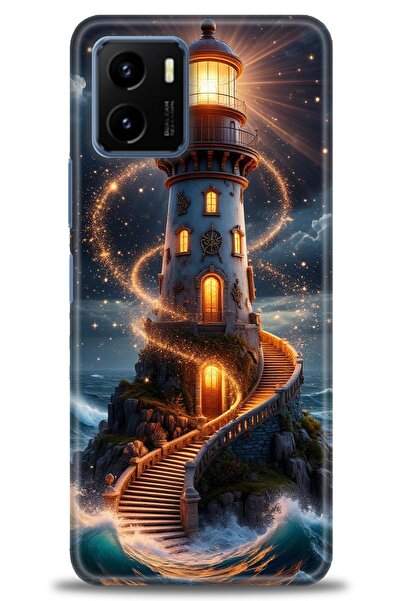 Rulet Aksesuar جراب سيليكون متوافق مع هاتف Vivo Y15S HD مطبوع + واقي شاشة سير...