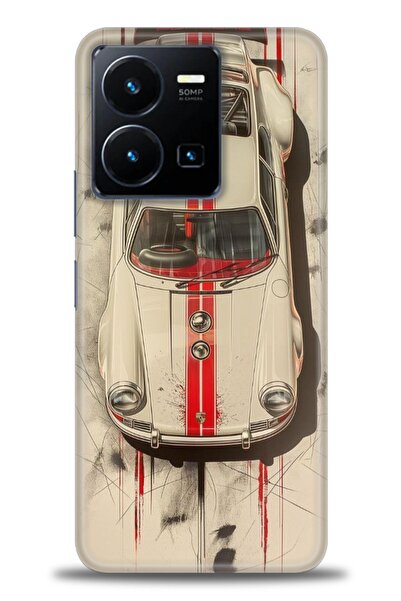 Rulet Aksesuar جراب سيليكون متوافق مع هاتف Vivo Y35 HD مطبوع + واقي شاشة سيرا...