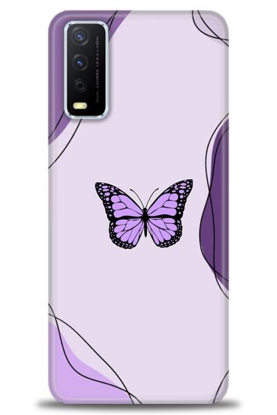 Rulet Aksesuar جراب سيليكون متوافق مع هاتف Vivo Y20 HD مطبوع + واقي شاشة سيرا...