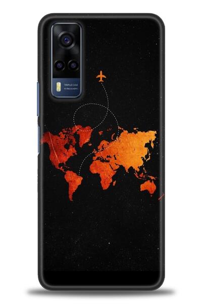 Rulet Aksesuar جراب سيليكون متوافق مع هاتف Vivo Y51 HD مطبوع + واقي شاشة سيرا...