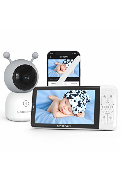 LikeSmart Baby Monitor WiFi 4 in 1 KinderSafe 4k 5", Phone/Tablet App, RGB Ambient Light
