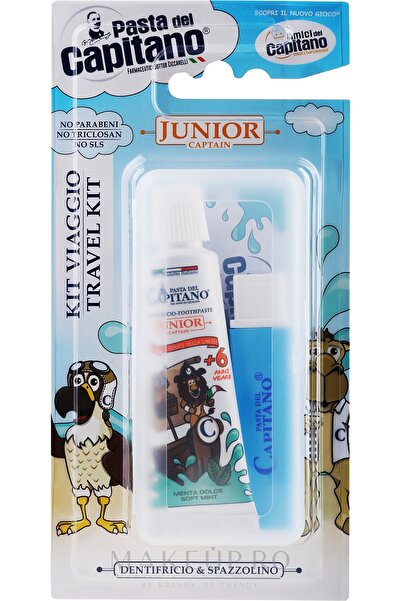 Pasta Del Capitano Travel kit for Children - Toothbrush and Toothpaste, Pasta Del Capitano, 20 ml, Blue