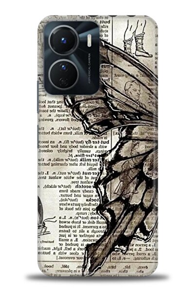 Rulet Aksesuar جراب سيليكون متوافق مع هاتف Vivo Y16 HD مطبوع + واقي شاشة سيرا...