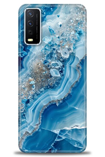 Rulet Aksesuar جراب سيليكون متوافق مع هاتف Vivo Y20S HD مطبوع + واقي شاشة سير...