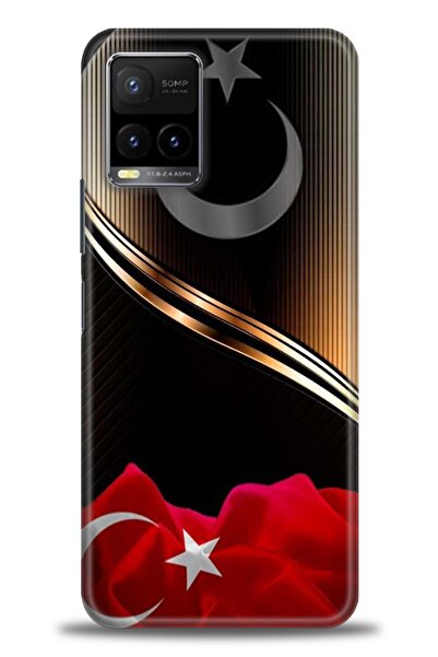 Rulet Aksesuar جراب سيليكون متوافق مع هاتف Vivo Y21S HD مطبوع + واقي شاشة سير...