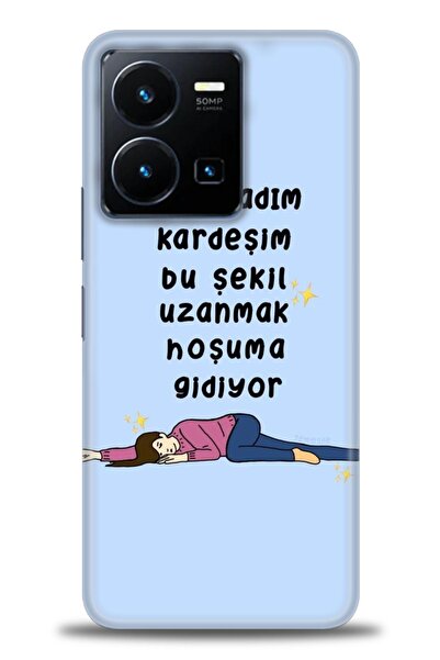 Rulet Aksesuar جراب سيليكون متوافق مع هاتف Vivo Y35 HD مطبوع + واقي شاشة سيرا...