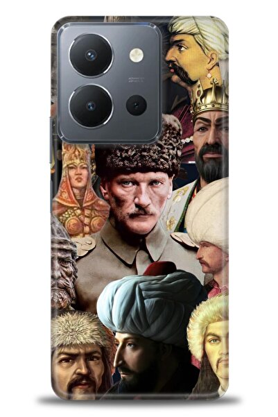 Rulet Aksesuar جراب سيليكون متوافق مع هاتف Vivo Y36 HD مطبوع + واقي شاشة سيرا...