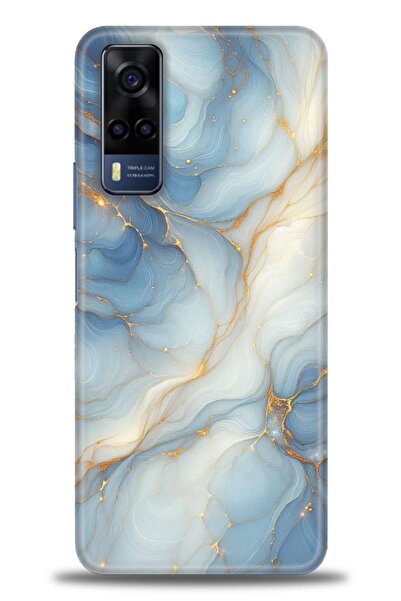 Rulet Aksesuar جراب سيليكون متوافق مع هاتف Vivo Y53S HD مطبوع + واقي شاشة سير...