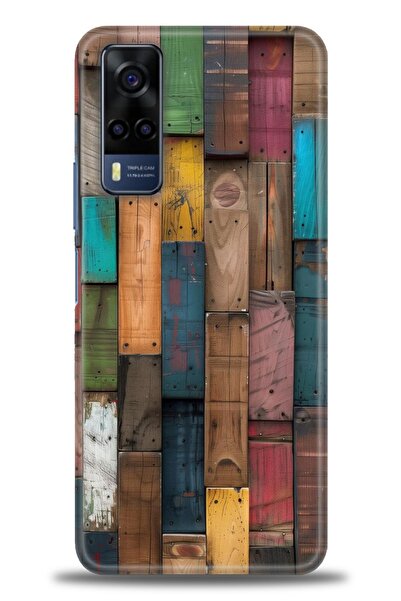 Rulet Aksesuar جراب سيليكون متوافق مع هاتف Vivo Y51 HD مطبوع + واقي شاشة سيرا...