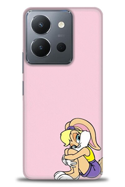 Rulet Aksesuar جراب سيليكون متوافق مع هاتف Vivo Y36 HD مطبوع + واقي شاشة سيرا...