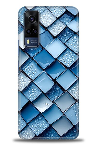 Rulet Aksesuar جراب سيليكون متوافق مع هاتف Vivo Y51 HD مطبوع + واقي شاشة سيرا...