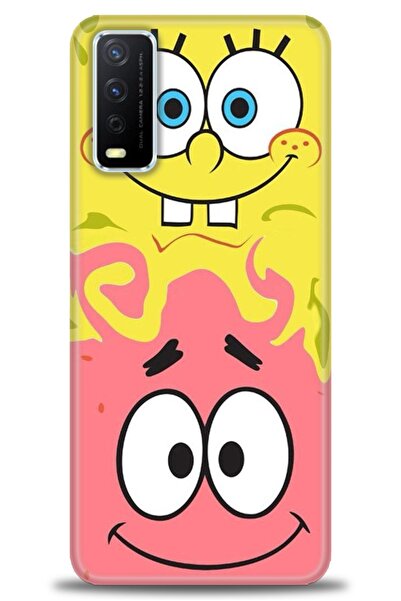 Rulet Aksesuar جراب سيليكون متوافق مع هاتف Vivo Y20 HD مطبوع + واقي شاشة سيرا...