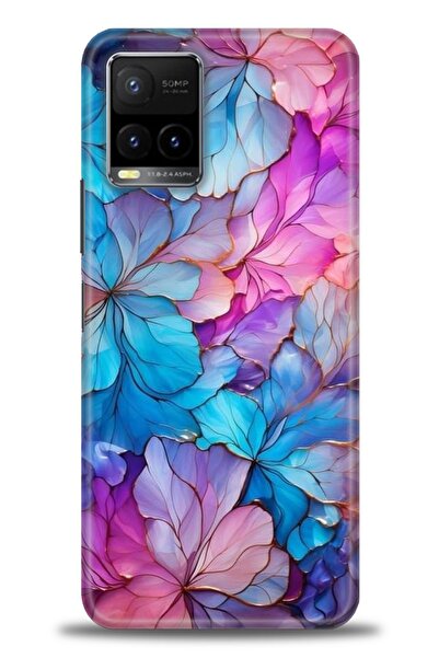 Rulet Aksesuar جراب سيليكون متوافق مع هاتف Vivo Y21 HD مطبوع + واقي شاشة سيرا...