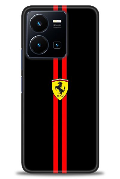 Rulet Aksesuar جراب سيليكون متوافق مع هاتف Vivo Y22S HD مطبوع + واقي شاشة سير...