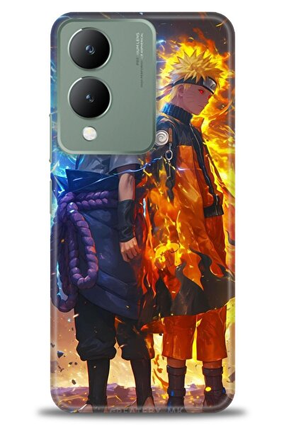 Rulet Aksesuar جراب سيليكون متوافق مع هاتف Vivo Y17S HD مطبوع + واقي شاشة سير...