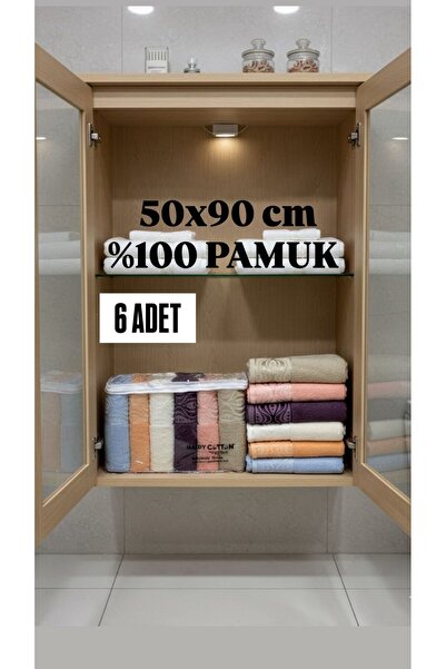 HAPPY COTTON منشفة وجه مطرزة يدويًا أصلية ملونة 100% قطن مقاس 50 × 90 سم