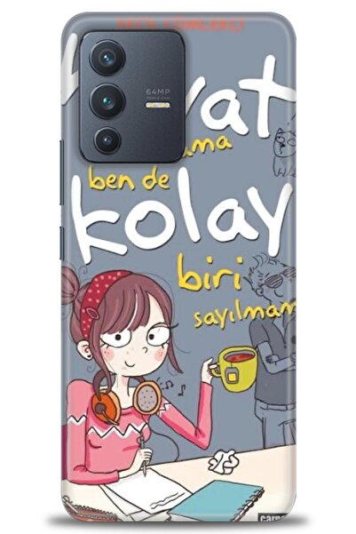 Rulet Aksesuar حافظة سيليكون متوافقة مع هاتف Vivo V23 5G HD مطبوع + واقي شاشة...