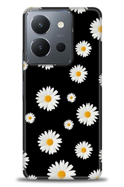 Rulet Aksesuar جراب سيليكون متوافق مع هاتف Vivo Y36 HD مطبوع + واقي شاشة سيرا...