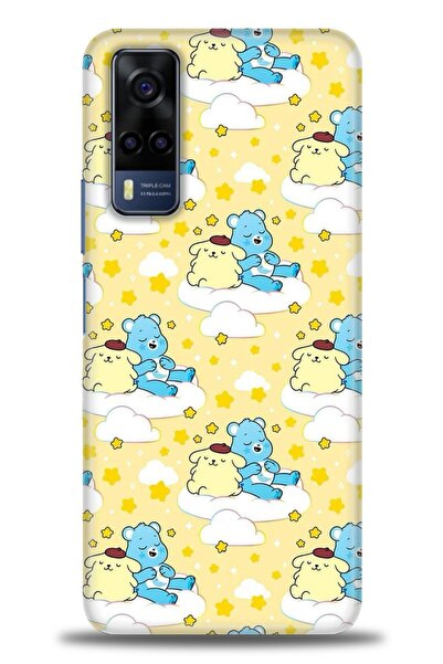 Rulet Aksesuar جراب سيليكون متوافق مع هاتف Vivo Y53S HD مطبوع + واقي شاشة سير...