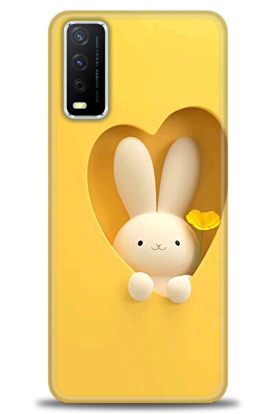 Rulet Aksesuar جراب سيليكون متوافق مع هاتف Vivo Y20S HD مطبوع + واقي شاشة سير...