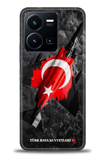 Rulet Aksesuar جراب سيليكون متوافق مع هاتف Vivo Y35 HD مطبوع + واقي شاشة سيرا...