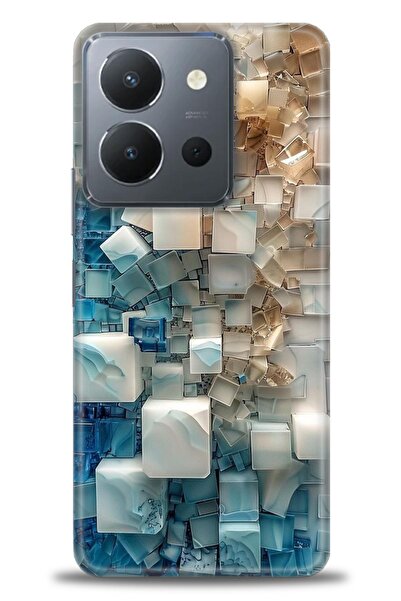 Rulet Aksesuar غطاء سيليكون متوافق مع هاتف Vivo Y36 HD مطبوع + واقي شاشة سيرا...