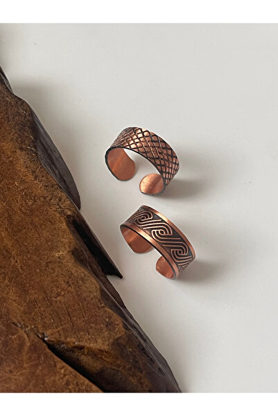 Rupen Kraft 100% copper handmade 2-piece design unisex copper ring adjustable copper ring