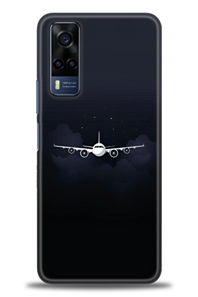 Rulet Aksesuar جراب سيليكون متوافق مع هاتف Vivo Y51 HD مطبوع + واقي شاشة سيرا...