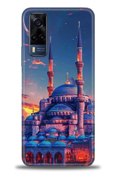 Rulet Aksesuar جراب سيليكون متوافق مع هاتف Vivo Y53S HD مطبوع + واقي شاشة سير...