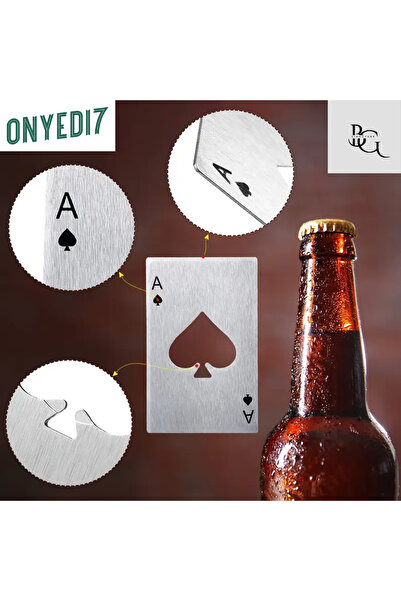 BGSignature Silver Card-Shaped Metal Bottle Opener – Portable, Durable & Stylish Design - Ace of Spades Card Opener