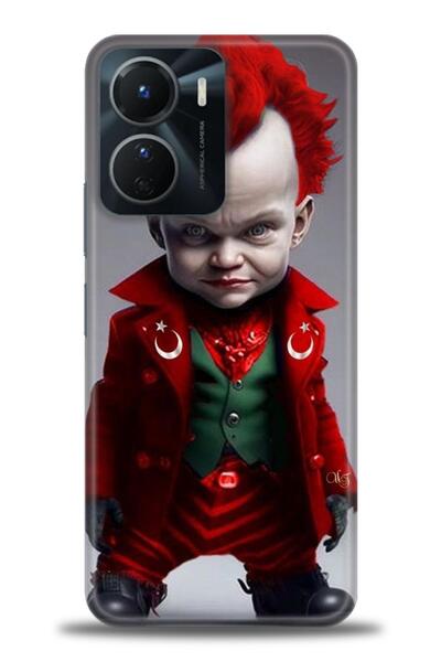 Rulet Aksesuar جراب سيليكون متوافق مع هاتف Vivo Y16 HD مطبوع + واقي شاشة سيرا...