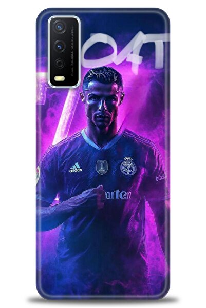 Rulet Aksesuar حافظة سيليكون متوافقة مع هاتف Vivo Y20 HD مطبوع + واقي شاشة من...