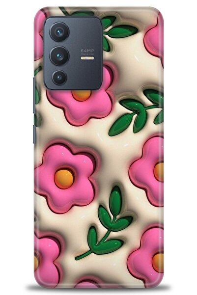 Rulet Aksesuar حافظة سيليكون متوافقة مع هاتف Vivo V23 5G HD مطبوع + واقي شاشة...