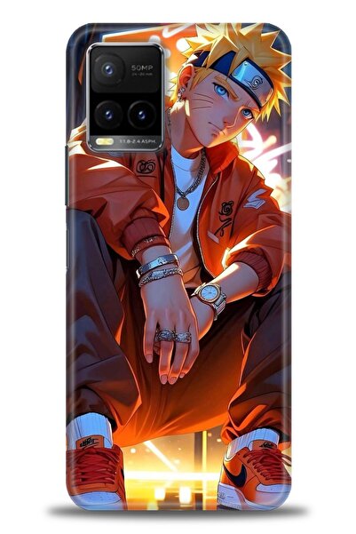 Rulet Aksesuar جراب سيليكون متوافق مع هاتف Vivo Y21S HD مطبوع + واقي شاشة سير...